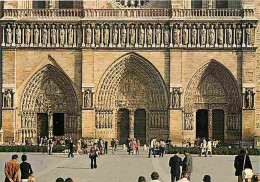 75 - Paris - Cathédrale Notre Dame - Façade - Les Trois Portails  De La Vierge  Du Jugement Dernier Et De Sainte-Anne -  - Notre-Dame De Paris