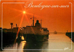 62 - Boulogne Sur Mer - Car Ferry Sealink Rentrant Au Port - Coucher De Soleil - Bateaux - CPM - Voir Scans Recto-Verso - Boulogne Sur Mer