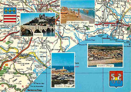 34 - Hérault - La Cote Méditerranéenne - Multivues - Carte Géographique Michelin - Blasons - CPM - Voir Scans Recto-Vers - Sonstige & Ohne Zuordnung