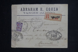 MAROC - Enveloppe Commerciale En Recommandé De Tanger Pour Marseille En 1916 Avec Contrôle Postal - L 152473 - Briefe U. Dokumente