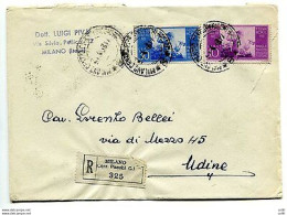 Costituzione La Serie Su Busta Racc. Da Milano - 1946-60: Poststempel