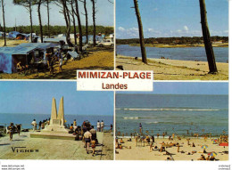 40 MIMIZAN PLAGE En 4 Vues N°946 Camping Monument Des Ailes Baignade Peugeot 403 Renault R8 éditions Vignes - Mimizan Plage