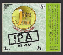 étiquettes De Bière IPA Blonde  75 Cl  -  De Javot  -  Brasserie S. Rouhen à Machault  (77) - Bier