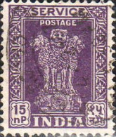 Inde Service Obl Yv: 19A Mi:137I Colonne D'Asoka (Beau Cachet Rond) - Francobolli Di Servizio