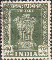 Inde Service Obl Yv: 27A Mi:146I Colonne D'Asoka (cachet Rond) - Official Stamps