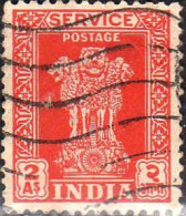 Inde Service Obl Yv:  5 Mi:121 Colonne D'Asoka (Lign.Ondulées) - Official Stamps