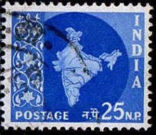 Inde Poste Obl Yv:  80 Mi:269 Carte De L'Inde (Beau Cachet Rond) - Used Stamps