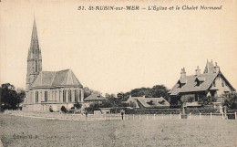 St Aubin Sur Mer * Vue Sur L'église Et Le Chalet Normand , Villa - Saint Aubin