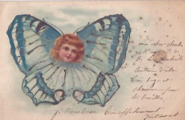 ENFANT PAPILLON          CARTE AVEC PAILLETTES - Schmetterlinge