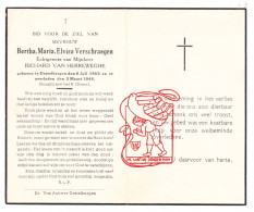 DP Bertha Maria Elvira Verschraegen 45j. ° Destelbergen 1902 † 1948 X Richard Van Herreweghe - Devotion Images