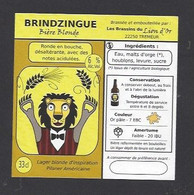 Etiquette De Bière Blonde  -  Brindzingue  -  Brasserie Les Brassins Du Lion D'Or  à Trémeur   (22) - Beer
