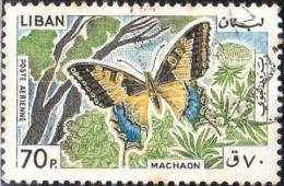 Liban Avion Obl Yv:336 Mi: Machaon (Beau Cachet Rond) - Lebanon