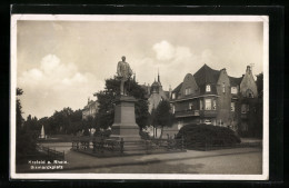 AK Krefeld A. Rhein, Bismarckplatz Mit Denkmal  - Krefeld