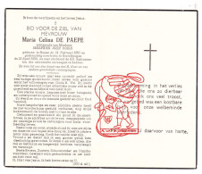 DP Maria Celina De Paepe ° Huise Zingem 1891 † Destelbergen 1950 X Seraphien Roels - Images Religieuses