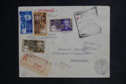 AEF - France Libre Sur Enveloppe En Recommandé De Brazzaville Pour Madagascar Et Retour En 1943 - L 152477 - Storia Postale