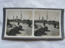 PHOTO STEREOSCOPIQUE - EGYPTE : ALEXANDRIE - Bateaux - Scène Animée Sur Les Quais - Boats