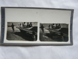 PHOTO STEREOSCOPIQUE - EGYPTE : ALEXANDRIE - Scène Animée - Enfants - Bateau - Bateaux