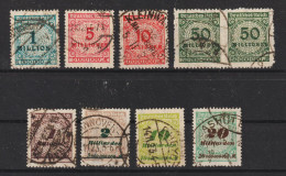 MiNr. 314, 317, 318, 321 B, 325, 326, 328, 329 HT  Gestempelt, Geprüft  (0721) - Used Stamps