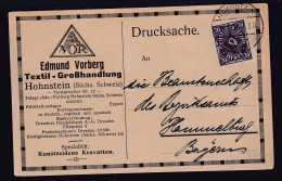 DR., Reklame-Karte, Textil-Großhandlung, E. Vorberg, Hohnstein - Other & Unclassified