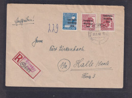 SBZ.,  Mi-Nr. 192 C, 195 A, Auf R-Fernbrief, FA. Ruscher. - Sonstige & Ohne Zuordnung