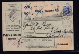 DR. Paketkarte Von Elbefeld, Mit Mi.-Nr.  87 I+2x 82,  3 X 41 Y K, FA. Hovest - Other & Unclassified