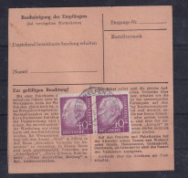 Bund ,Paketkarte Mit Me.F. Mi.-Nr. 188/188, Befund SchlegelBPP. - Otros & Sin Clasificación