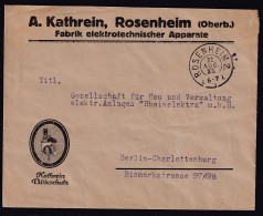 DR. Reklame-Brief, Fabrik Elektrotechnischer Apparate, A.Katherin, Rosenheim.  - Altri & Non Classificati