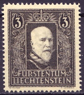 Liechtenstein 1938: Trauermarke Für Fürst Franz (1853-1938) Zu 142 Mi 171 Yv 153 * Falz Trace MLH (Zu CHF 25.00 -50%) - Ungebraucht