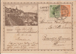 LUXEMBOURG - 1930 - CP ENTIER ILLUSTREE BILDPOSTKARTE Avec COMPLEMENT => BOURG SUR GIRONDE - Enteros Postales