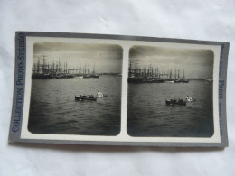 PHOTO STEREOSCOPIQUE - EGYPTE : ALEXANDRIE - Scène Animée - Bateaux - M.M. (Messageries Maritimes) - Barche