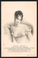 AK Portrait Der Madame Récamier, 1777-1849  - Schriftsteller