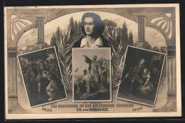 AK Friedrich Schiller, Erinnerungskarte Zum 100jährigen Todestag 1905, Szenen Aus Schillers Dramen  - Schrijvers