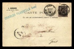 JUDAISME - CARTE DE SERVICE "L. BONHOMME" RUE AMELOT PARIS - CHARLES FLACHFELD SUCC - Jewish
