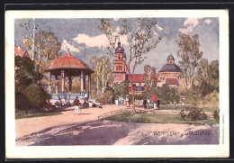 AK Kempten, Stadtpark Mit Pavillon Und Blick Auf Kirche  - Kempten