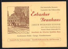 Künstler-AK Erbach, Erbacher Brauhaus, Jakob Wörner Söhne, Reklame  - Erbach