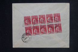 ANGOLA - Enveloppe Commerciale De Mossamedes Pour Santarem En 1922, Affranchissement Au Verso En Bloc De 10 - L 152485 - Angola