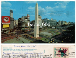 Argentina Buenos Aires Republic Square And Obelisk Panoramic Large Size 1976 - Argentinië