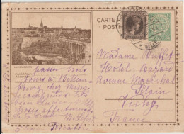 LUXEMBOURG - 1928 - CP ENTIER ILLUSTREE BILDPOSTKARTE Avec COMPLEMENT => VICHY - Enteros Postales
