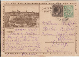 LUXEMBOURG - 1928 - CP ENTIER ILLUSTREE BILDPOSTKARTE Avec COMPLEMENT => VICHY - Interi Postali