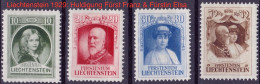 Liechtenstein 1929: Huldigung Fürst Franz & Fürstin Elsa Zu 80-83 Mi 90-93 Yv 90-93 * Falz MLH (Zumstein CHF 80.00 -50%) - Ungebraucht