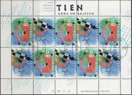 Pays-Bas Poste Obl Yv:1452F Mi:1488KB Tien Voor Uw Brieven Planche De 5 Paires (TB Cachet à Date) - Used Stamps