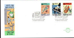 Pays-Bas Poste Obl Yv:1419/1421 Pour La Jeunesse Fdc S'Gravenhage 11 Nov 1992 - Gebruikt