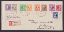 Bizone AM-Post Dekorativer Einschreibe Satz R Brief Dachau SST Tag Der Befreiung - Cartas & Documentos