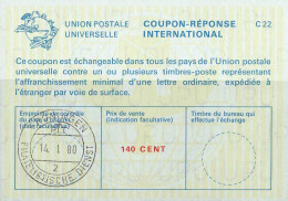 Pays-Bas Obl UPU (60) Coupon-Réponse International C22 140 Cent (TB Cachet à Date) - Other