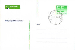 Pays-Bas Entier-P Obl (11) Ptt Telecom Wijziging Telefoonnummer 55c (TB Cachet à Date) - Postal Stationery