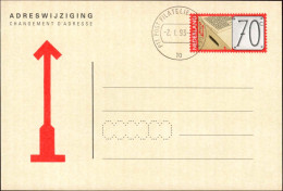 Pays-Bas Entier-P Obl ( 2) Adreswijziging Changement D'adresse 148*100 70c (TB Cachet à Date) - Postal Stationery