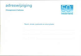 Pays-Bas Entier-P N** (12) Adreswijziging 148*102 50c Bande Phosphore 25x3mm - Postal Stationery