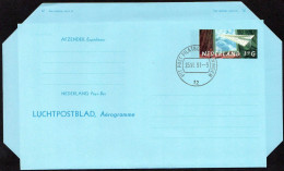 Pays-Bas Aérogr Obl (56) Luchpostblad Aérogramme Avion En Papier (TB Cachet à Date) 1G10 - Postwaardestukken