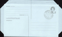 Pays-Bas Aérogr Obl (52) Aerogramme Luchtpostblad 90ct Reine Beatrix (TB Cachet à Date) 1G - Postal Stationery