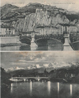 GRENOBLE - 2 CPA : Le Pont De L'Esplanade Et Les Forts - Effet De Nuit - Grenoble